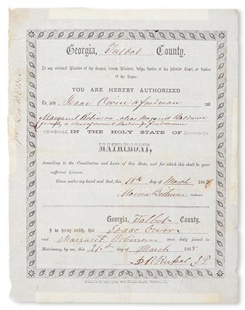 (SLAVERY AND ABOLITION--RECONSTRUCTION--GEORGIA.) In the Holy State of Matrimony.